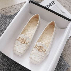 Mary Jane Womens Shoes New Style Casual Flat Bottom Leather Slip-On Spring Autumn Winter Comfortable Fashionable Womens Footwear