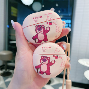 Huawei Freebuds pro 5 Silicone Soft Shell Protective Case Cartoon Strawberry Bear Design Bluetooth Earphone Cover Clip2 Ear Clip
