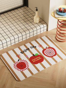 Bathroom Mat Quick Dry Silicon Dendroid Anti Slip Mold Proof Toilet Entrance Door Rug Cute Cartoon Design Modern Simple Style