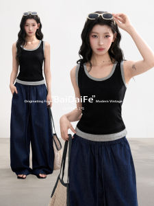 BAIDAIFEI | Two-piece Look Sleeveless Summer Tank Top