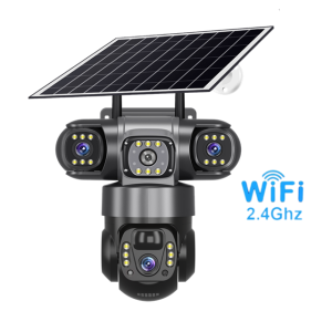 Camera V380 PRO 4G Năng Lượng Mặt Trời HD 12MP PTZ Ngoài Trời Chống Nước 6K Ba Ống Kính IP CCTV Với Chức Năng Đàm Thoại Hai Chiều Và Tầm Nhìn Ban Đêm