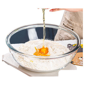 6L High Borosilicate Glass Thickened Large Size Bowl Food Grade round Shape Covered for Kneading Dough And Soup Making