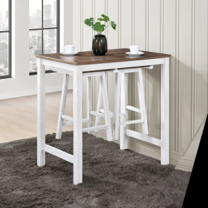 3-Piece Wooden Dining Table Set Kitchen Island with Seating for 2 Counter Height Dining