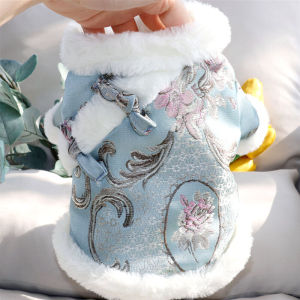 Chinese Frog Tang Suit Puppy Dog Cotton Clothes New Year Celebration Winter Teddy Bichon Pomeranian Cat Pet New Year Winter