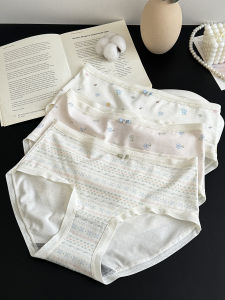 Floral Fairy Cotton Underwear Womens Spring Summer New Style Soft Breathable French Girl Triangle Panties mid Waist Design