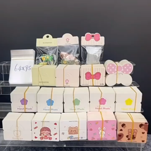200Pcs Foldable Jewelry Display Cards Packaging Paper Cards Hanging Paper Header