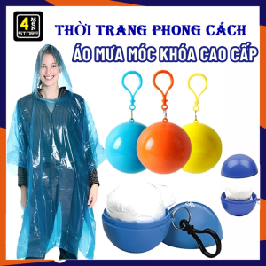 Áo Mưa 1 Người Gấp Gọn Hình Quả Bóng Nhỏ Gọn Tiện Lợi Có Thể Tái Sử Dụng - Áo Mưa Móc Khóa - Áo Đi Mưa Chống Thắm Nước Hình Quả Trứng