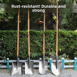 MONLEYTA | Manganese Steel Shovel Outdoor Heavy Duty Iron Rake Farming Tool For Digging Loosening Soil Home Gardening Vegetable Planting