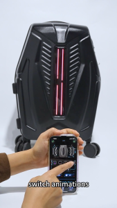 LOY Pixel Traveller Waterproof Ultralight Luggage Suitcase with Futuristic LED Smart Screen Dynamic Highlight