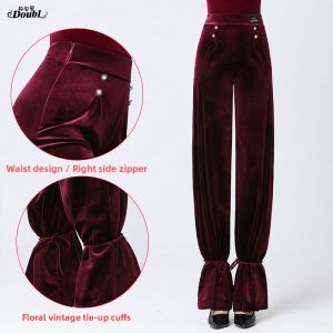 DANBAOLUO | Dance Training Pants Latin Ballet Practice Silk Velvet Womens Long Pants