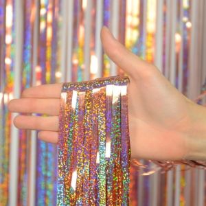1/2/3Pack Glitter Party Backdrop Metallic Foil Tinsel Fringe Curtain Birthday Wedding Graduations Decoration Anniversary Photo.
