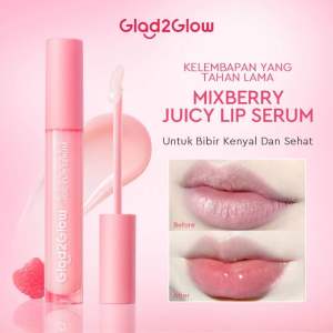 Glad2Glow Mixberry Juicy Lip Serum - Vitamin Pelembab Bibir