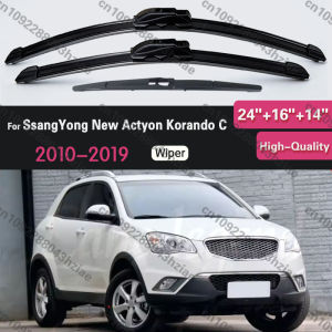 Wiper Front & Rear Wiper Blades Set For SsangYong New Actyon Korando C 2010 - 2019 Windshield Windscreen Window 24"16"14"