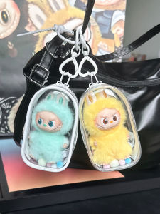 Labubu 4.0 Heart Password Series Protection Cover Transparent Dustproof Shield for 10cm Doll Bag PVC Material Collectible Toy