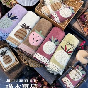 Khăn Mặt Lông Cừu San Hô Dày Mới Nướng Mềm Mại Dành Cho Cặp Đôi Học Sinh Rửa Mặt Và Gội Đầu Viền Hoa Dễ Thương