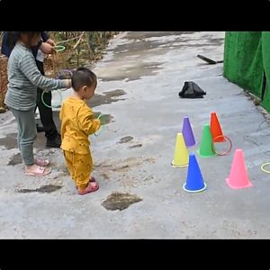 เด็กโยนแหวนเกม โยนกรวย เกมโยนแหวนเกมในร่มและกลางแจ้งสนุกเด็กของเล่นเพื่อการศึกษา