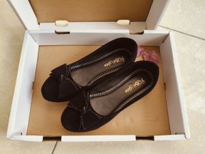 Giày bệt nhung nơ  xinh