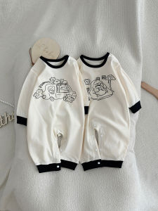 Cotton Baby Boy Long Sleeve Onesie Sleepwear