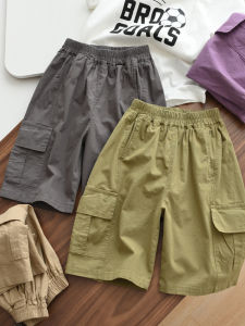 Cool Casual Workwear Seven-Foot Pants for Boys And Girls Summer Style Mid-Term Childrens Loose Fit Sports Leisure Trousers