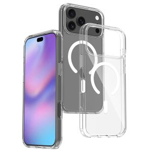 szhaiyu | Clear Magnetic Phone Case For iPhone 17 16 Pro Max 15 14 Pro Plus 13 12 For Magsafe Shockproof Non-Slip Soft Back Cover Fundas