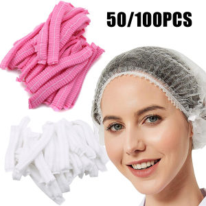 50/100PCS Disposable Hair Head Caps Non Woven Dustproof Cap Eyelash Extension Makeup Tool Breathable Shower Bathing Hats