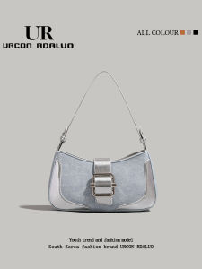 UR Denim Bag Womens Underarm Bag Simple Fashion Trend Shoulder Handbag Versatile Personality Small Size Casual Crossbody Bag