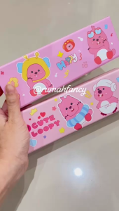 [FREE DUS + BUBBLE] Tempat/Kotak Pensil Leaf Magnet Dus Lipat Magnet Karton Motif Kartu Bear Pink L0ts0 Unik Cantik Lucu Fancy KAX 210