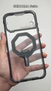 SKINARMA Saido Mag-Charge Case for iPhone 18 Pro (6.3)/ 18 Pro Max (6.9) - Graphite/ Clear
