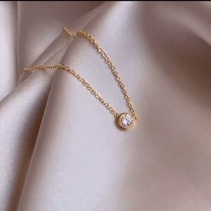 Kalung rantai liontin diamond / Kalung wanita / Kalung Titanium Anti karat dan Luntur