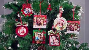SICOHOME Christmas Photo Ornaments for Christmas Tree 2024 Picture Frame Ornament Arcylic Family Christmas Ornament 2024 Double Sided Personalized Custom Photo Frame Ornament with Photo Insert Gift