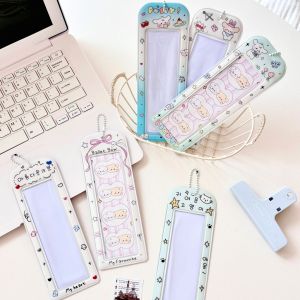 Cute Butterfly Knot Dog Cartoon Four-Panel Card Holder Idol Star Chaser Fan Card Package Lovely Pet Accessory Storage Case