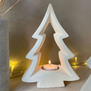 Xmas Ornaments Candlestick Silicone Mold DIY Handmade Christmas Tree Plaster Concrete Resin Candle Holder Craft Molds Home Decor