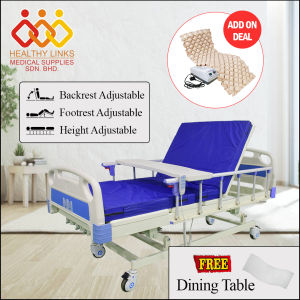 [Same Day Delivery] Hospital Bed 3 Function Manual + Electrical (M10) + Mattress + Dining Table