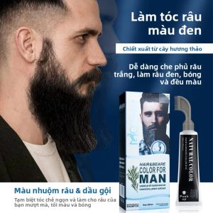 Kem Nhuộm Tóc Đen 80ml Kèm Lược - Dầu Gội Nhuộm Tóc Tức Thì Chiết Xuất Hương Thảo Tự Nhiên Chiết Xuất Thảo Dược Nguyên Chất Không Chứa p-Phenylenediamine