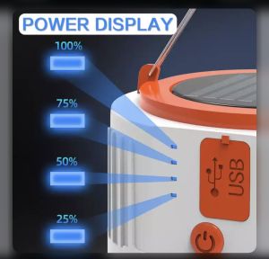 Đèn Led siêu sáng có gắn sạc usb sử dụng năng lượng mặt trời có móc treo đa năng tiện lợi