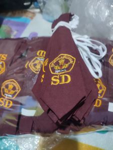 dasi maroon bordir putra putri panjang 20cm