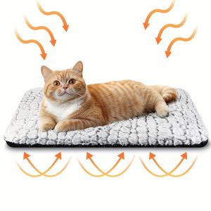 Self Warming Cat Bed Soft Cat Dog Pet Heating Pad for Indoor Outdoor Washable Non-Slip Heated Cat Mat Thermal Blanket