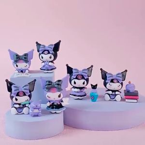 6pcs Set Sanrio Kuromi Blind Box Lucky Divination Series Action Figure Doll Surprise Box Cute Model Anime Figures Collec