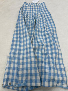 Blue And White Plaid Wide Leg Suit Pants for Women Spring 2025 New Yamamoto Leisure High Waist Straight Casual Trousers