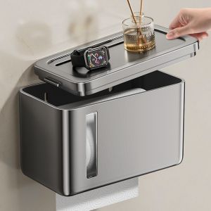 Wall-mounted Water-resistant Bathroom Tissue Box Organizer