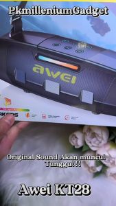 ORIGINAL AWEI KT28 WIRELESS OUTDOOR KARAOKE SPEAKER | 30W High Power Sound with RGB Light Effects & Wireless Microphone