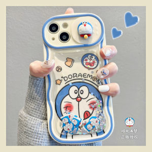 Full Coverage iPhone 15 Phone Case Fun Doraemon Cartoon Sandfall Cute Protective Shell Apple 14Promax 13FlowingSand 14Pro 12Interest 11Cartoon Lovely 15Pro Anti-Fall