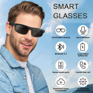 Wireless Bluetooth Glasses Headphones Bone Conduction Photochromic Sunglasses Earphones Outdoor Sports UV400 Goggles Headphones