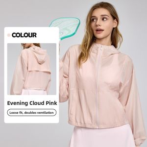 miiow | Cat Person Yoga Jacket Summer 2025 New Outdoor Sports Casual Hooded Open Cardigan Womens Thin Outerwear Nylon Polyester Blend