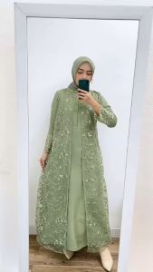 Gamis Hena Busui Tile Bordir Mutiara ALLSIZE - XXL JUMBO / MAXI DRESS PESTA KONDANGAN