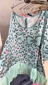 Bộ Đùi Lụa Latin họa tiết phối voan phom 40-60kg hàng may kỹ đẹp quần có túi