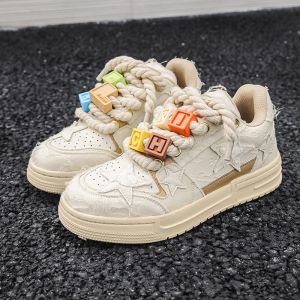 Black Knight Mens Shoes Thick Bottom Heightening Board Shoes American Retro High Street Hip Hop Trendy Bread Shoes Ins