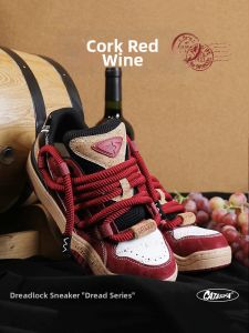 CAT&SOFA | Giày Sneaker Đế Mềm Phong Cách Streetwear Đỏ Rượu