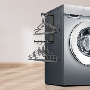 Magnetic Clothes Rack Punch-Free Wall-Mounted Hanger Organizers Multi-functional Storage Rack for Washing Machine Closet