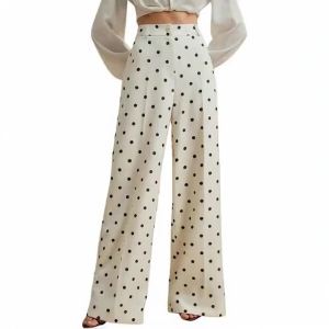 Fashionable Retro Polka Dot New Womens Clothing Loose Wide Leg Pants Casual Pants Womens High Waist Versatile and Comfortable